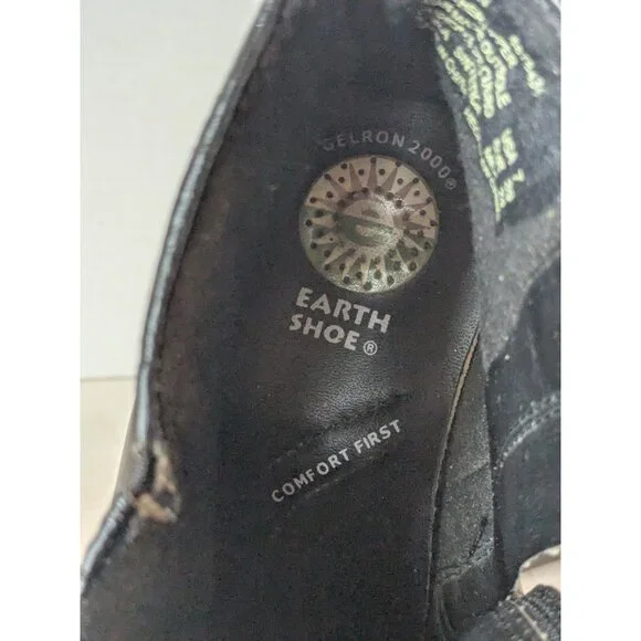 Earth Shoes Marion Leather Ankle Boots Women's Size 7 Chunky Black Zip Shoes - Picture 12 of 16